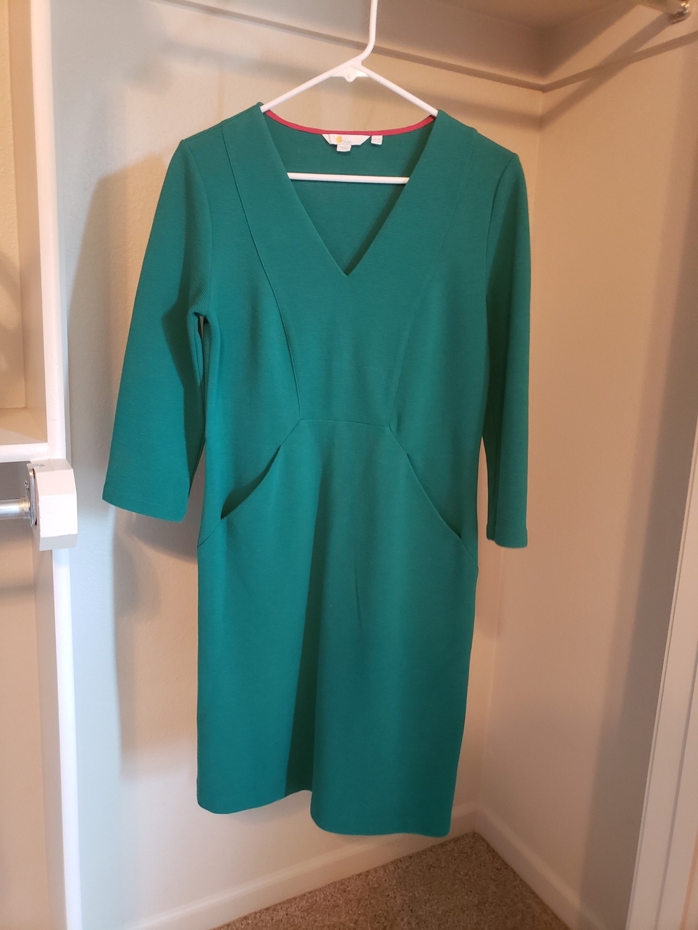 Boden Emerald V-Neck Sheath Dress